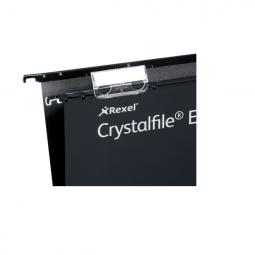 Rexel Foolscap Suspension Files 15mm base Polypropylene Black Pack of 25