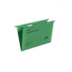 Rexel Foolscap Suspension Files 15mm V-base Manilla Green Pack of 50