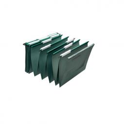 Rexel Foolscap Linked Suspension Files 15mm V-base Manilla Green Pack of 50