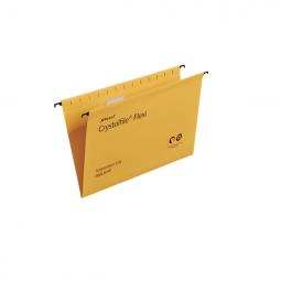 Rexel Foolscap Suspension Files 15mm V-base Manilla Yellow Pack of 50