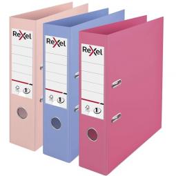 Rexel No.1 Solea A4 Polypropylene Lever Arch File 75mm Assorted Pack of 3