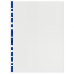 Rexel Quality A4 Punched Pockets with Blue Spine Embossed Pack of 100