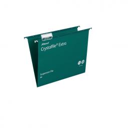 Rexel A4 Suspension Files 15mm V base Polypropylene Green Pack of 25