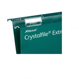 Rexel A4 Suspension Files 15mm V base Polypropylene Green Pack of 25