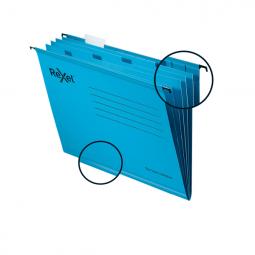 Rexel Classic Foolscap Reinforced Suspension Files 15mm V base Blue Pack of 10