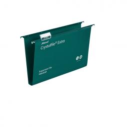 Rexel Foolscap Suspension Files 30mm base Polypropylene Green Pack of 25