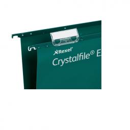 Rexel Foolscap Suspension Files 30mm base Polypropylene Green Pack of 25