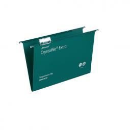 Rexel Foolscap Suspension Files 15mm base Polypropylene Green Pack of 25