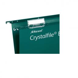 Rexel Foolscap Suspension Files 15mm base Polypropylene Green Pack of 25