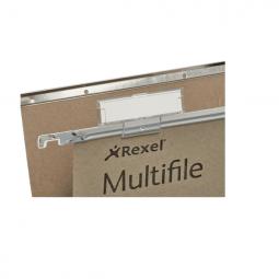 Rexel Foolscap Suspension Files 15mm V-base Manilla Green Multifile Pack of 50