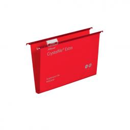 Rexel Foolscap Suspension Files 30mm base Polypropylene Red Pack of 25