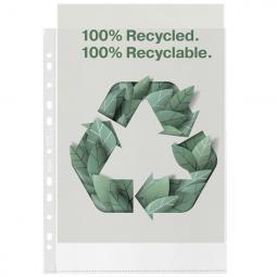 Rexel 100% Recycled A4 Punched Pocket Pack of 100 Clear