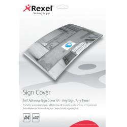 Rexel Self Adhesive Sign Covers A4 Pack of 10